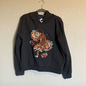 Freeze Dark Gray Tiger Graphic Hoodie